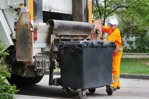 Person using a screen reader to navigate commercial waste service information